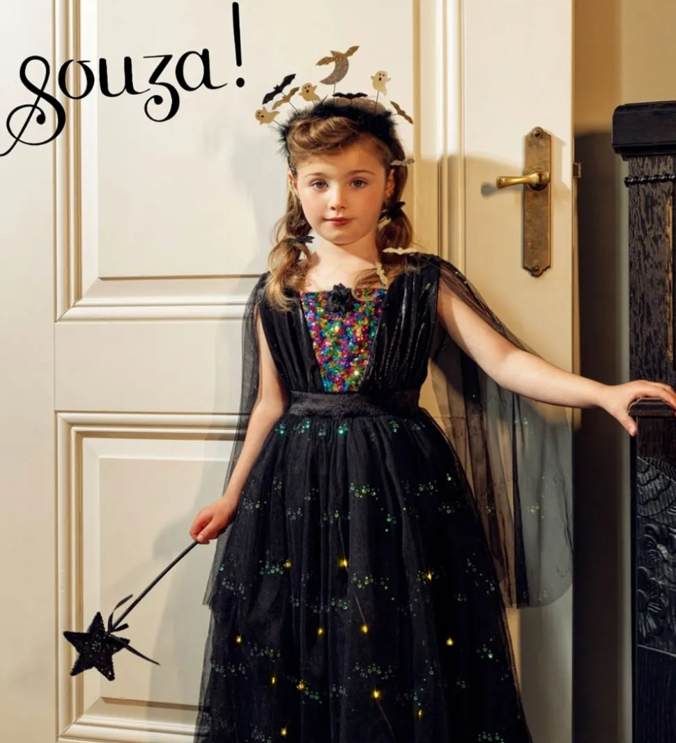 Souza Udklædning - Fe m. Lys - Agatha - Sort