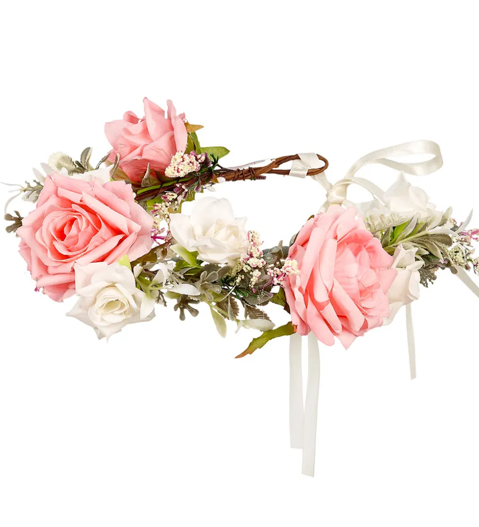 Souza Udklædning - Hårbøjle m. Blomster- Eefke - Rosa/Hvid