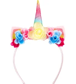 Souza Udklædning - Hårbøjle m. Blomster - Enhjørning - Pastel/Re