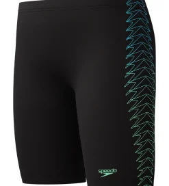 Speedo Badebukser - Plastisol Placement - Sort m. Grøn