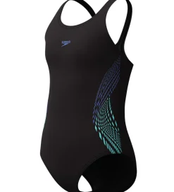 Speedo Badedragt - Placemement Muscleback - Sort m. Blå
