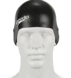 Speedo Badehætte - Junior Plain Moulded Silicone Cap - Sort