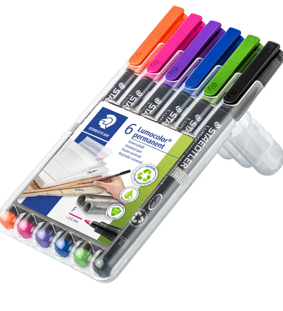 Staedtler Tuscher - 6 stk. - Lumocolor Perm - 0,6 mm