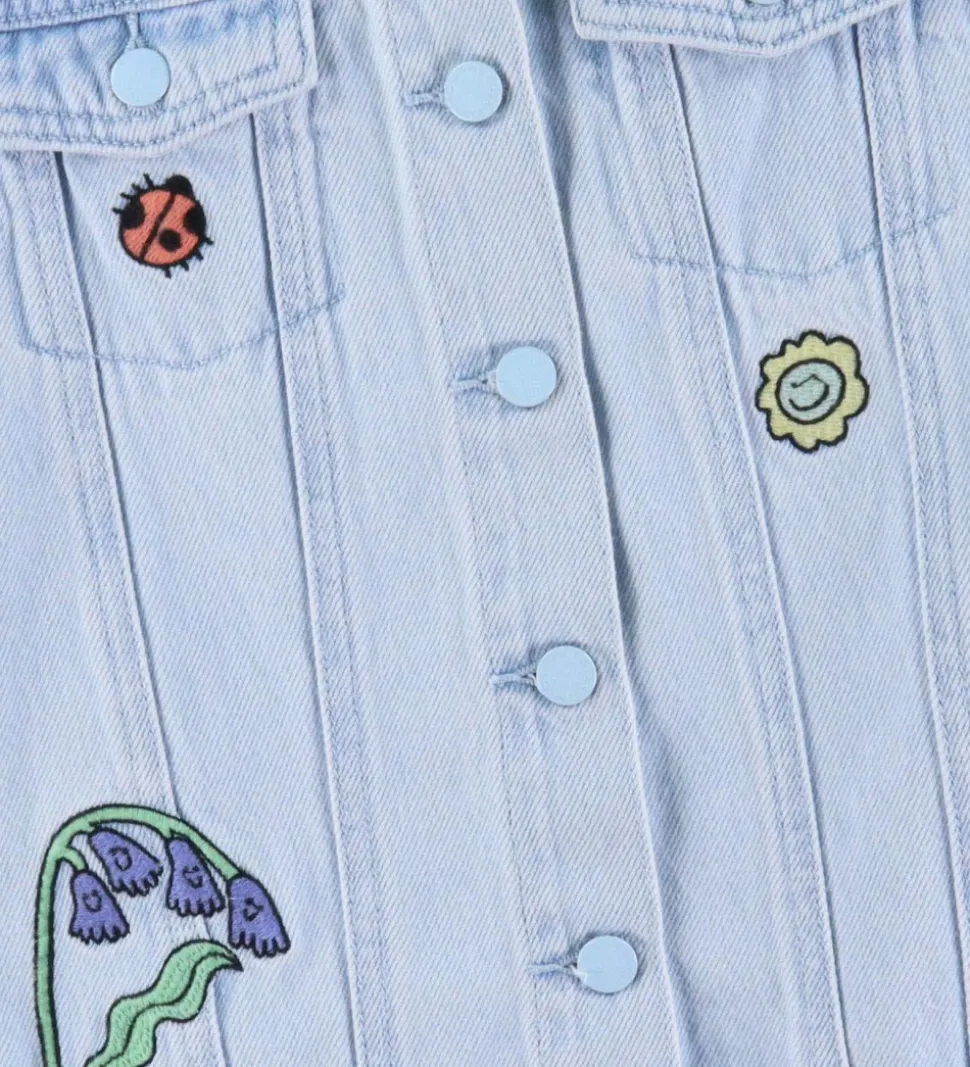 Stella McCartney Kids Denimvest - Lyseblå m. Broderi