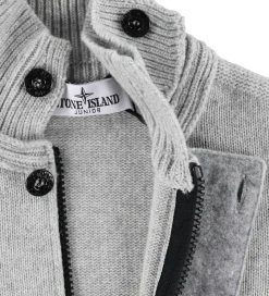 Stone Island Cardigan - Uld/Viskose - Gråmeleret