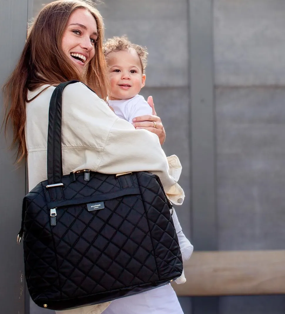 Storksak Pusletaske - Stevie Quilt - Sort