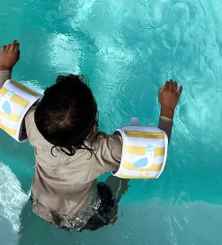 SunnyLife Badevinger - 3-6 år - Sid The Seagull - Mustard Stripe