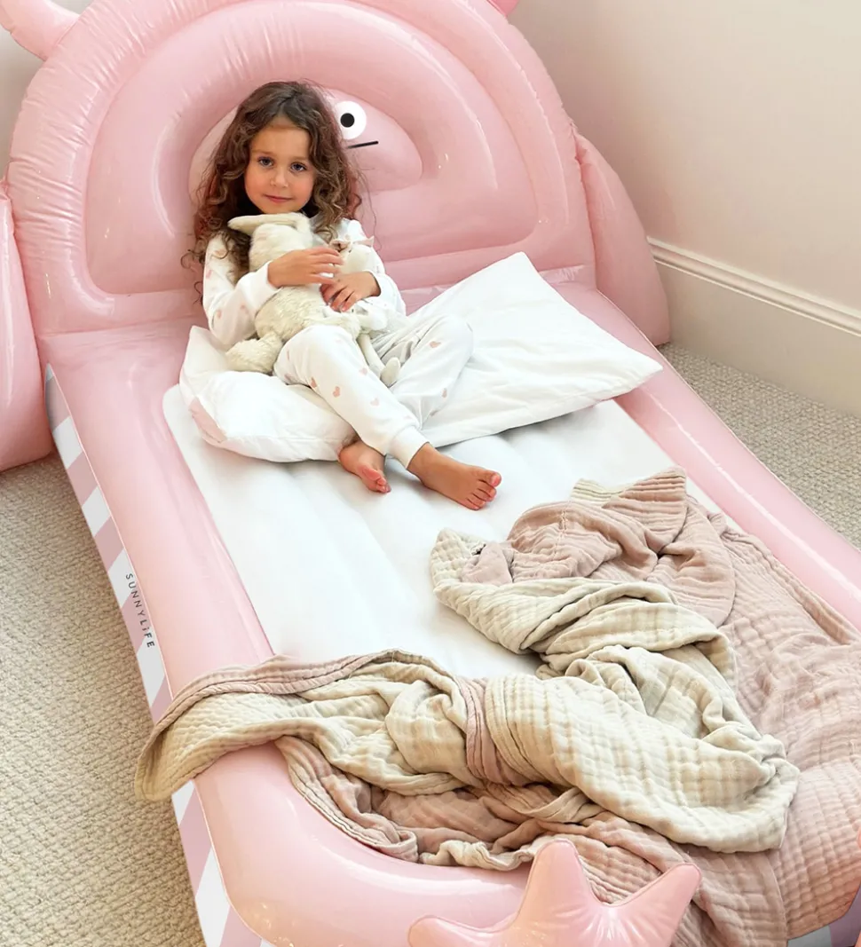 SunnyLife Børneseng - Oppustelig - Monster - Pink