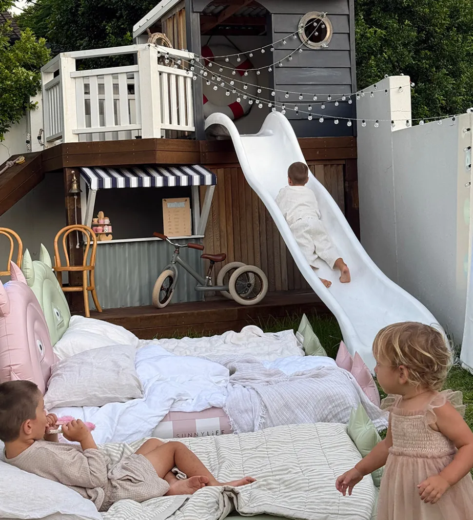 SunnyLife Børneseng - Oppustelig - Monster - Pink