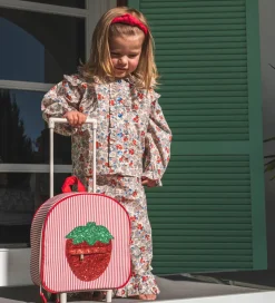 That's Mine Rejsekuffert - Tris - Rød/Hvid Stribet m. Jordbær