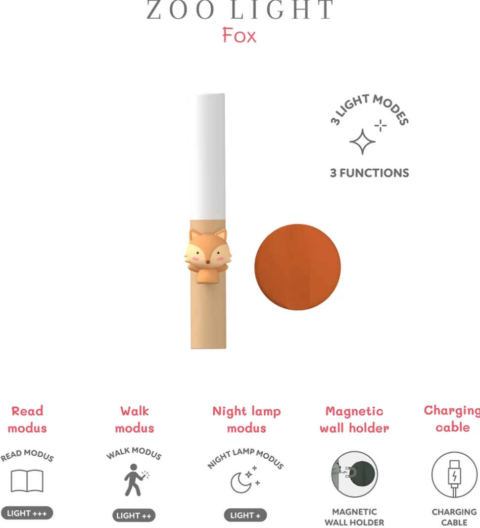 The Zoofamily Lampe - - 3-i-1 - Brun m. Ræv