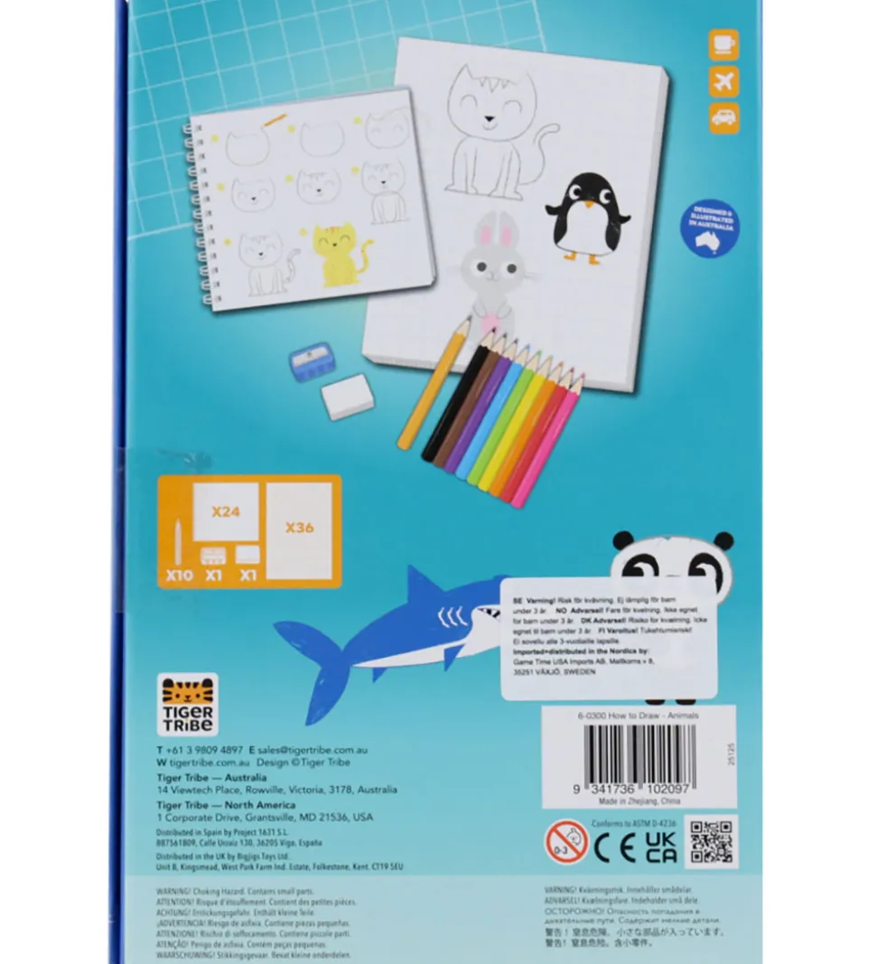 Tiger Tribe Tegnesæt - Lær At Tegne - Dyr