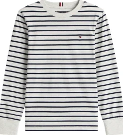 Tommy Hilfiger Bluse - Stripe - Light Grey Heather Stripe Grey