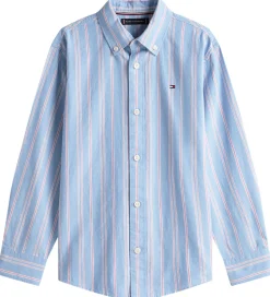 Tommy Hilfiger Skjorte - Cloudy Blue m. Hvid/Rød