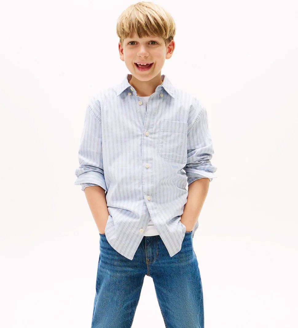 Tommy Hilfiger Skjorte - Multi Stripe - Breezy Blue