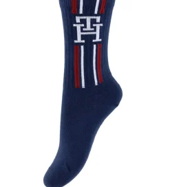 Tommy Hilfiger Strømper - 3-pak - Hvid/Navy m. Striber