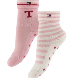 Tommy Hilfiger Strømper - 2-pak - Rosa/Hvid