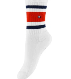 Tommy Hilfiger Strømper - 2-pak - Navy/Hvid m. Logostriber