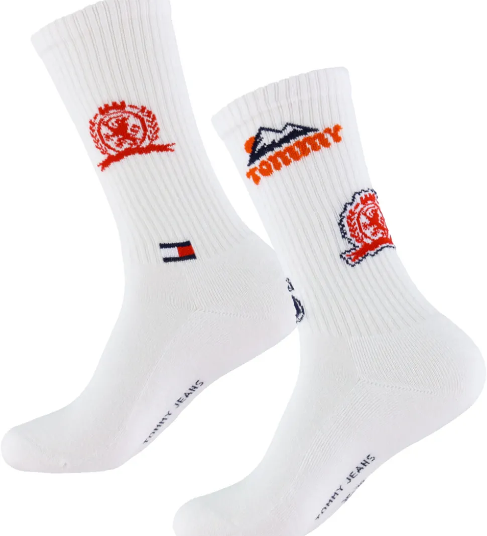 Tommy Hilfiger Strømper - 2-pak - Hvid m. Rød