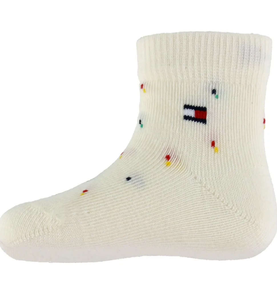 Tommy Hilfiger Strømper - 2-pak - Tommy Original/Hvid m. Print