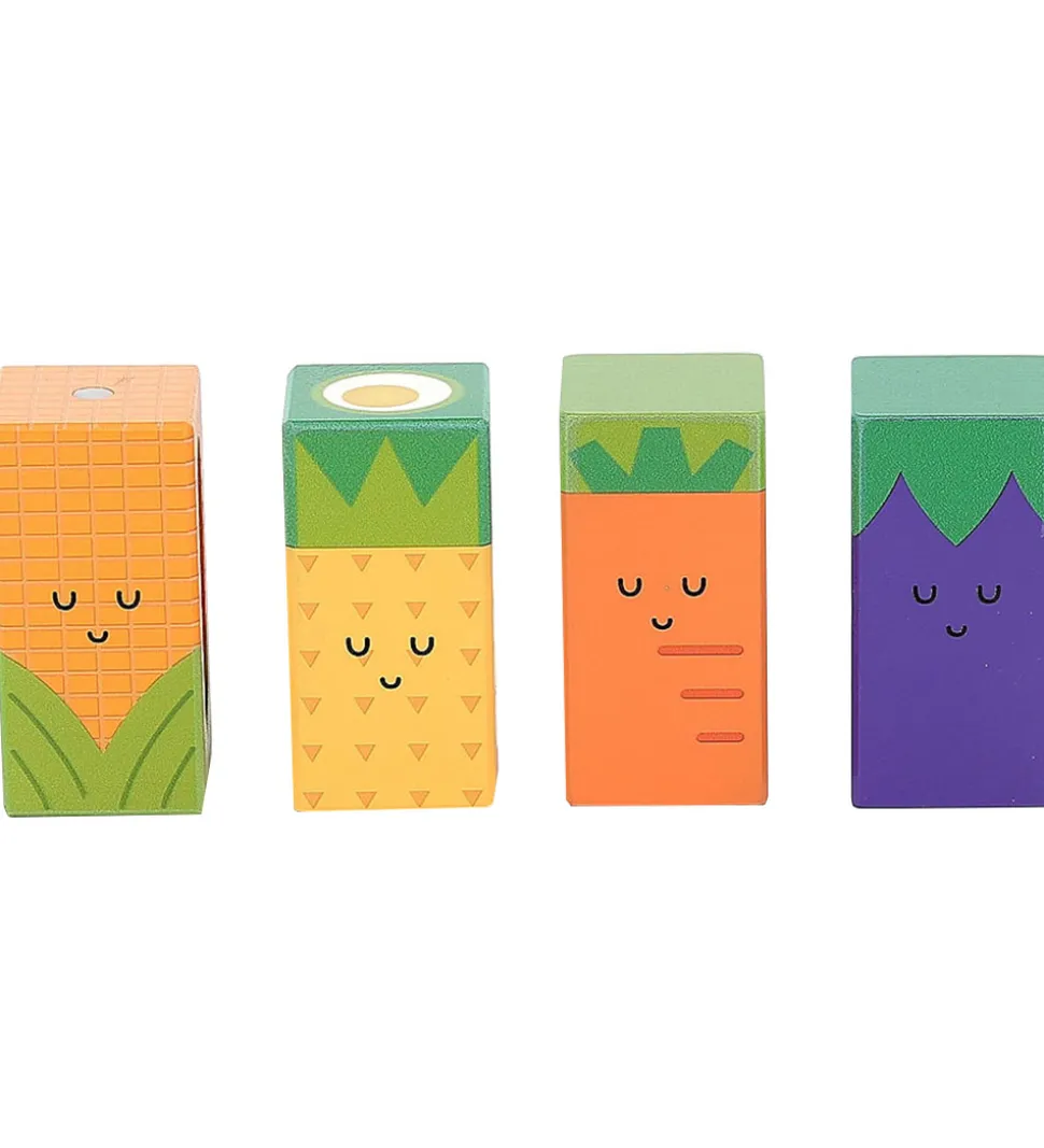 Vilac Klodser m. Lyd - Træ - 11 Dele - Frugt og Grøntsager