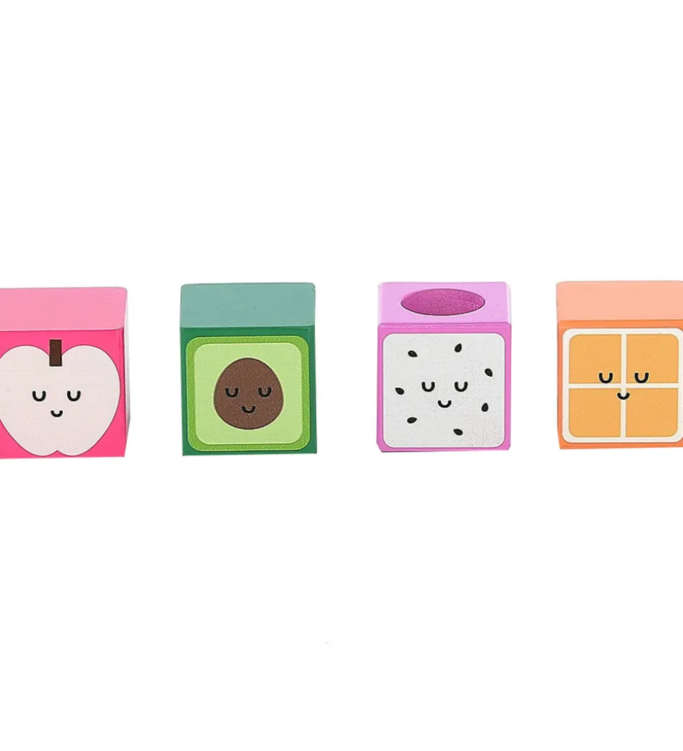 Vilac Klodser m. Lyd - Træ - 11 Dele - Frugt og Grøntsager