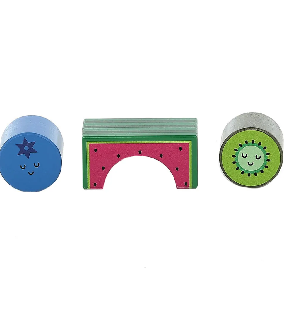 Vilac Klodser m. Lyd - Træ - 11 Dele - Frugt og Grøntsager