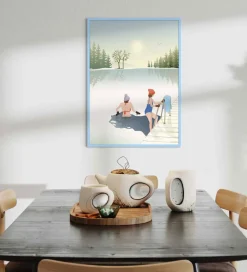 Vissevasse Billederamme - Træ - 50x70 cm - Air Blue