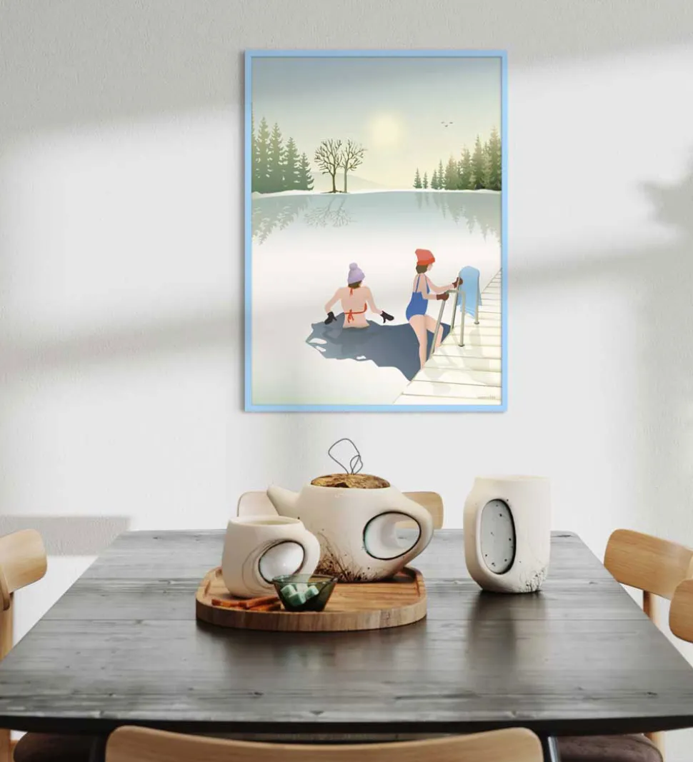 Vissevasse Billederamme - Træ - 50x70 cm - Air Blue