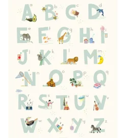 Vissevasse Plakat - 30x40 - Alphabet Blue English