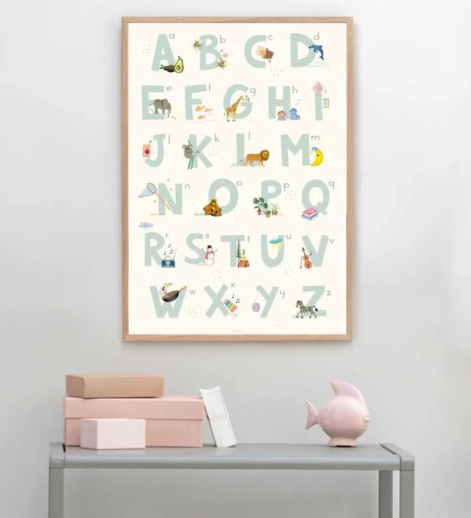 Vissevasse Plakat - 30x40 - Alphabet Blue English