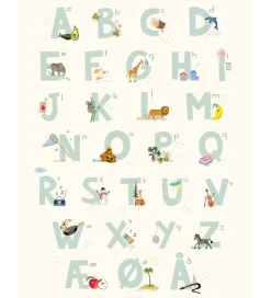 Vissevasse Plakat - 50x70 - Alphabet Blue Danish