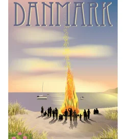 Vissevasse Plakat - 15x21 cm - Danmark - Sankt Hans