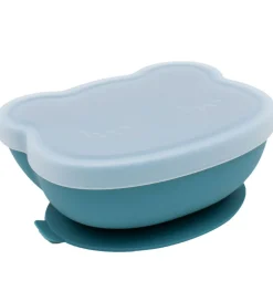 We Might Be Tiny Skål m. Sugekop - Silikone - Blue Dusk