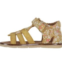 Wheat Sandaler - Bray - Tan White Flowers