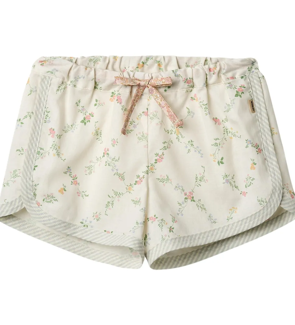 Wheat Shorts - Inger - Ivory Checked Flowers