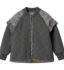 Wheat Termojakke - Ellas - Black Sea m. Blomster