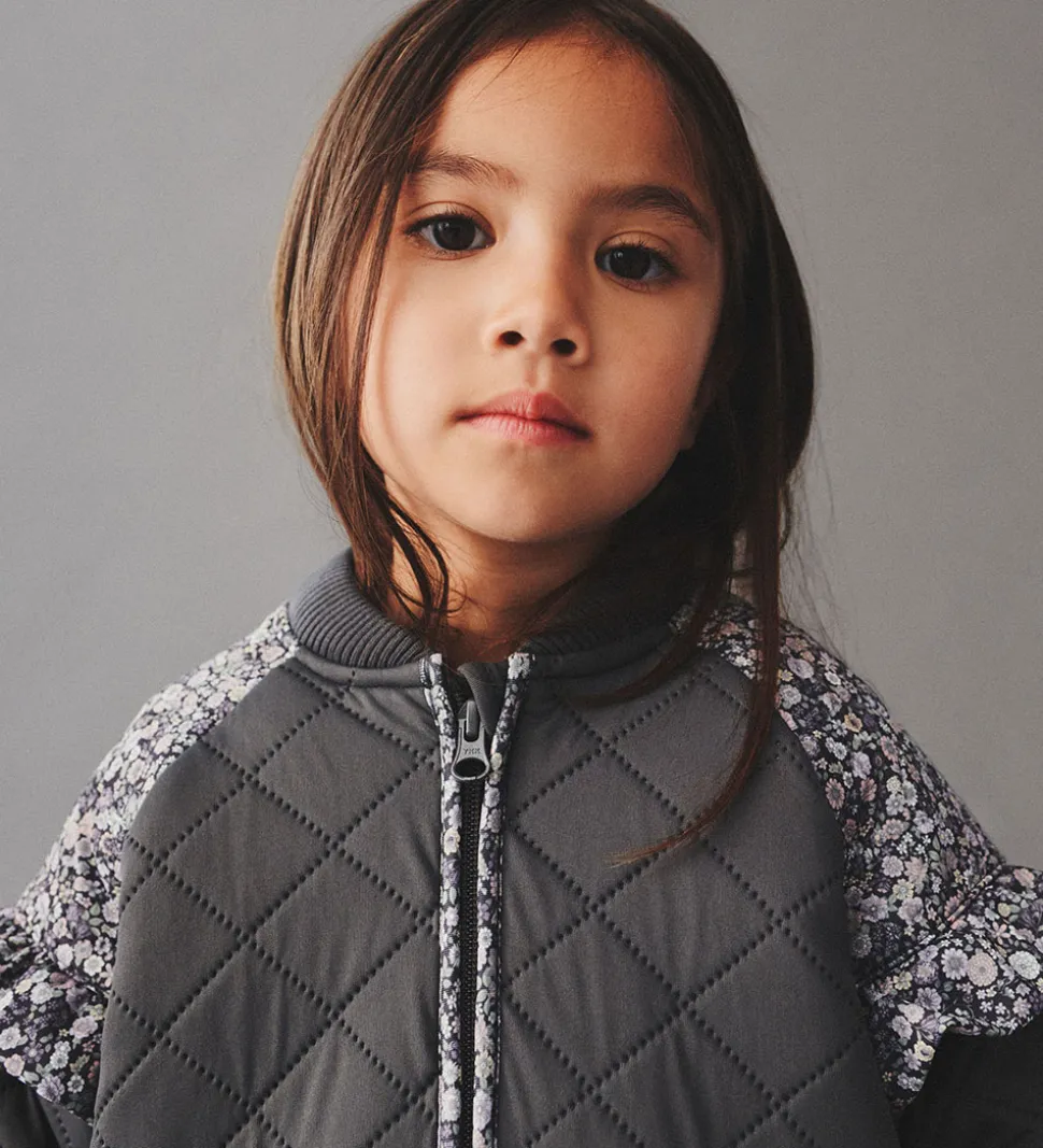 Wheat Termojakke - Ellas - Black Sea m. Blomster